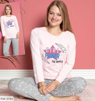 Женская Пижама M, L, XL, 2XL
Цвет: розовый
Состав: 95 хлопок, 5 эластан
Растяжим. . фото 1