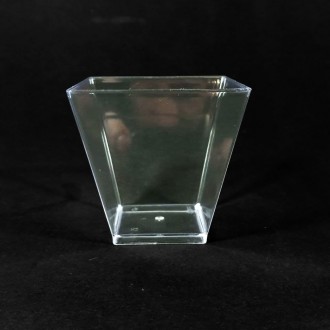 Стеклоподобный стакан прозрачный Пирамида с крышкой 120 мл . . фото 4