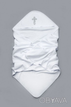 Детская крыжма (крестильное полотенце) из интерлока с вышивкой от ТМ Веселый кар. . фото 1