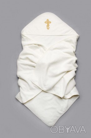 Детская крыжма (крестильное полотенце) махровая с вышивкой от ТМ Веселый карапуз. . фото 1