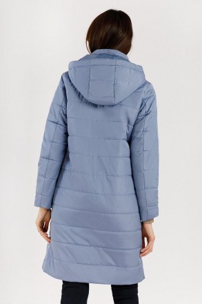 Длинная женская куртка демисезонная от финского бренда Finn Flare прямого кроя с. . фото 5