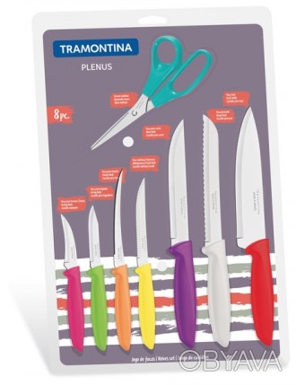 Короткий опис:
Набор ножей Tramontina Plenus, 8 предметов (23498/917)Комплектаци. . фото 1