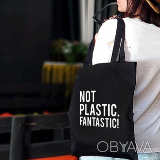 Эко сумка Fantastik, not plastik
Удобный шоппер с оригинальным принтом. Отлично . . фото 1