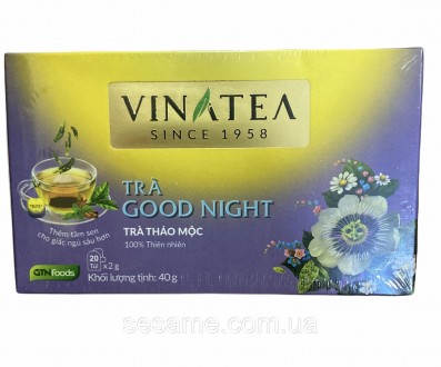 Травяной натуральный чай для сна VinaTea Good Night 20*2g 
Чай Good Night Vinate. . фото 7