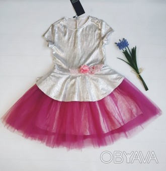 Платье детское пышное блестящее с пышной юбкой из фатина.
Размеры: 116, 122, 128. . фото 1