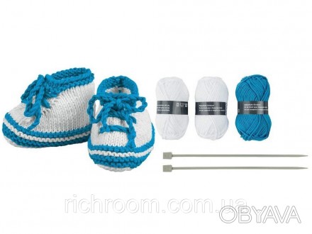 Набор для вязания пинеток для мальчика от немецкого бренда Crelando.
Полный набо. . фото 1