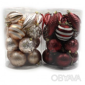  Товар на сайте >>>Набор шаров подарочный "Новый год" 20шт. в банке PVC, mix, 1ш. . фото 1