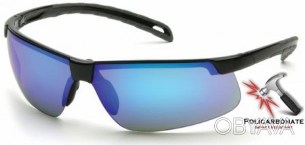 Защитные очки Ever-Lite от Pyramex (США) цвет линз чёрный, с голубым зеркальным . . фото 1
