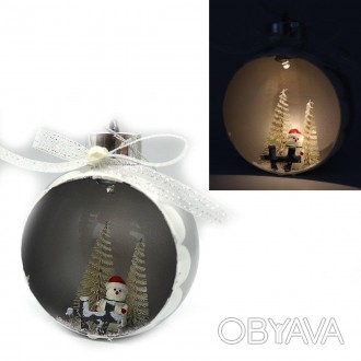  Товар на сайте >>>Елочный шар LED 3D фигура "Рождество" 11х9х6,5см, 1шт/этик. С. . фото 1