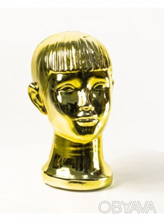 Манекен объемный голова детская с лицом металлизированная
Изготовлен из полиэтил. . фото 1