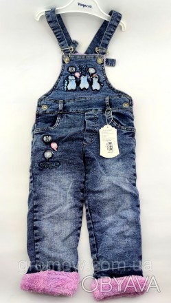 
Турецкий комбинезон для девочки. Сделан из легкой джинсовой ткани, утеплен трав. . фото 1