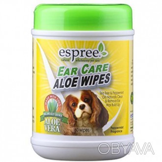 Салфетки Espree Aloe Ear Care Pet Wipes для удаления ушной серы и неприятных зап. . фото 1