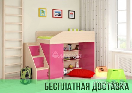 Комплект детской мебели "Легенда 11" включает в себя: кровать чердак, платяной ш. . фото 1
