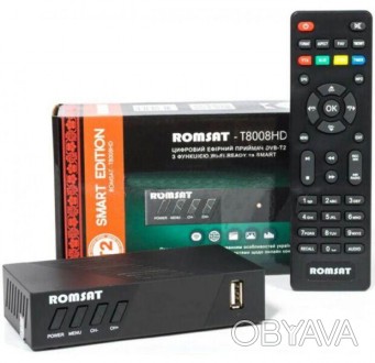 Цифровой эфирный DVB-T2 приёмник Romsat T8008HD с функционалом интернет-медиапле. . фото 1