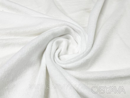 Ткань флис белого цвета - синтетический материал, который хорошо сохраняет тепло. . фото 1