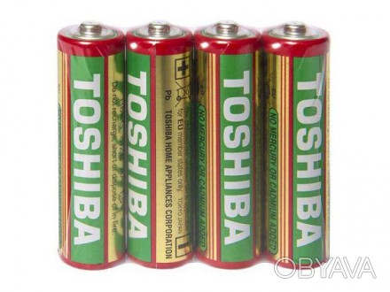 Батарейка Элемент питания Тoshiba (АА R6) солевые уп/4 штуки. . фото 1