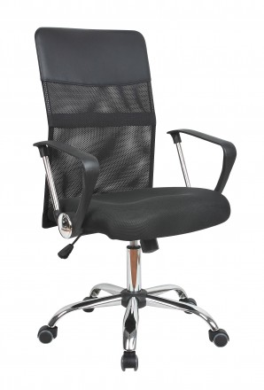 Офисное кресло, высокая спинка, материал сетка, подголовник с кожзамом, поролон . . фото 3