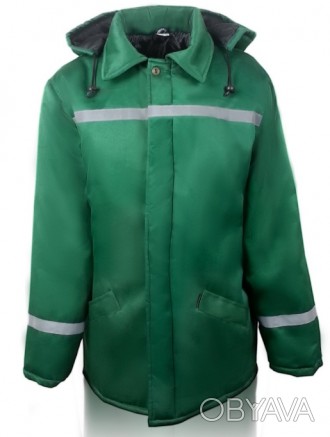 Зимний рабочий костюм Универсал, тк.Грета зеленый  состоит с куртки и брюк. 
Тк. . фото 1