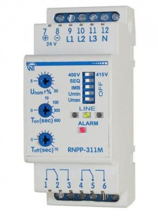 Реле напряжения RNPP-311M предназначено для защиты трехфазных потребителей от ос. . фото 2