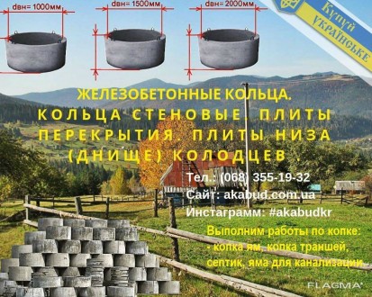 Компания ООО "Акабуд производит и продает:
- кольца железобетонные размеров 1,0 . . фото 2