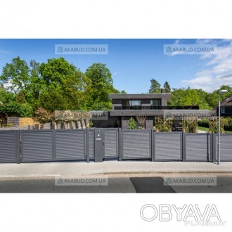 Купить горизонтальный забор из металлического штакетника: забор жалюзи и Ранчо. . . фото 1
