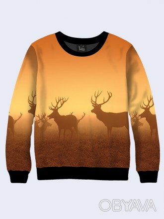 Классный свитшот Deers in field с ярким 3D-рисунком.
	Материал:
	- Двухслойный т. . фото 1