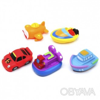 Набор резиновых игрушек-пищалок для ванной порадует малыша во время купания. Игр. . фото 1