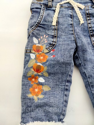 
Турецький комбінезон для дівчинки. Зроблений із легкої джинсової тканини, утепл. . фото 4