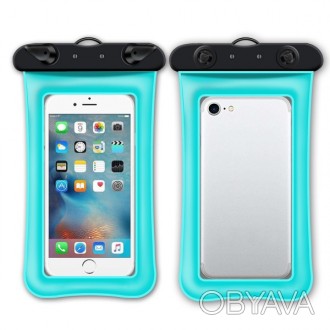 Чехол для смартфона водонепроницаемый универсальный AirCase черный Голубой