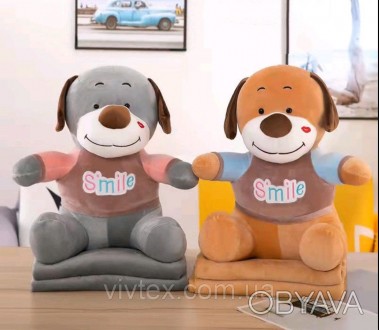 Плед детский + игрушка собака и подушка 3в1 оптом
Плед продается оптом - цвета м. . фото 1