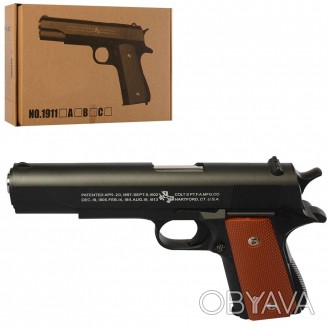 Пистолет 1911B (24шт) металл, на пульках, 22см, в кор-ке, 26-17,5-4,5см. . фото 1
