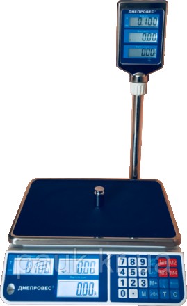 Торгові електронні ваги, 15 кг ВТД-СЛ Днепровес, рідкокристалічний дисплей
Модел. . фото 7