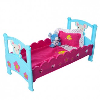 Ліжечко M 3836-07 для пупса,40 см, постіль, підгузник, пляшечка, соска, іграшка,. . фото 4