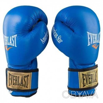 Боксерские перчатки Everlast AmericanStarМатериал: кожаРазмер: 8ozЦвет: синийПро. . фото 1