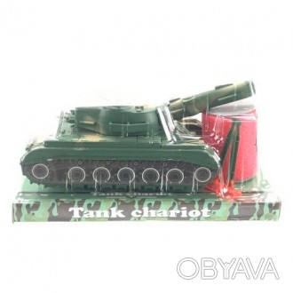 Танк 996-5A 19см, подвижный корпус, мишень, пули-присоски 3шт, в слюде, 21,5-12-. . фото 1