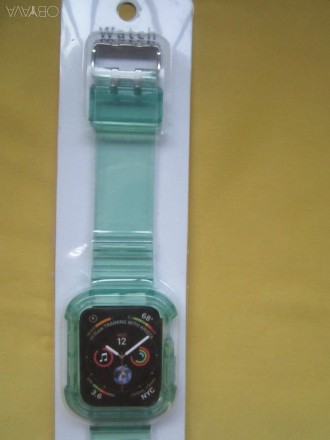 Силиконовый  чехол  браслет  на  часы, 42/44мм. 
Цвет -зеленый прозрачный.
В  . . фото 5
