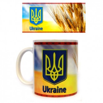 Чашка для чая Колосок с Гербом Украины. Сумы. фото 1 Чашка для чая Колосок с Гербом Украины. Сумы. фото 1
