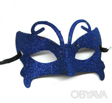 Темно-синяя карнавальная маска придаст вашему образу изысканности и изящества. И. . фото 1