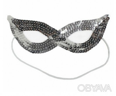 Карнавальная женская серебристая маска призвана подчеркнуть любой праздничный об. . фото 1