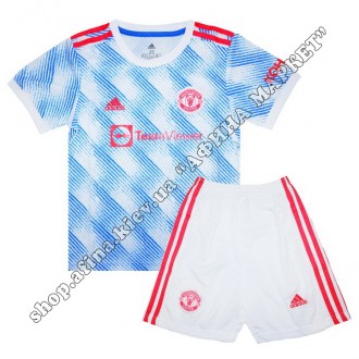 Детская футбольная форма Манчестер Юнайтед 21/22 Adidas Away. Купить футбольную . . фото 2