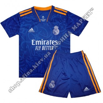 Детская футбольная форма Реал Мадрид 2021-2022 выездная Adidas. Купить футбольну. . фото 2