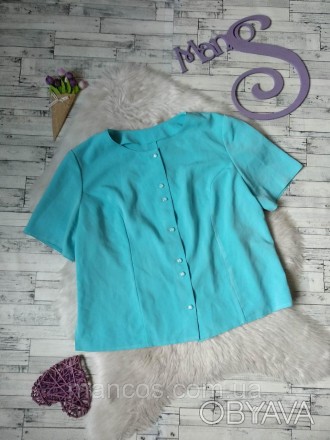 Блузка голубая женская
в идеальном состоянии
Размер 50(XL)
Замеры:
длина 56 см
р. . фото 1
