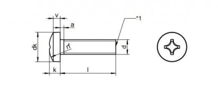 Гвинт DIN 7985 – кріпильний елемент, призначений для створення міцних збірно-роз. . фото 3