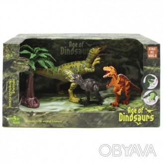 Игровой набор будет интересным подарком для ребенка. В комплекте есть: 3 динозав. . фото 1