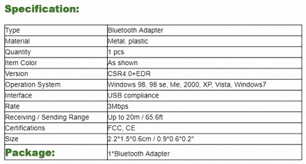Bluetooth-адаптер CSR V4.0 Dongle Dual Mode - міні Bluetooth адаптер 4.0 (20 м) . . фото 8