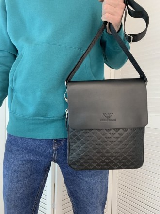Мужская черная сумка планшетка Armani. Городская барсетка через плечо Армани, PU. Маріуполь. фото 1 Мужская черная сумка планшетка Armani. Городская барсетка через плечо Армани, PU. Маріуполь. фото 1