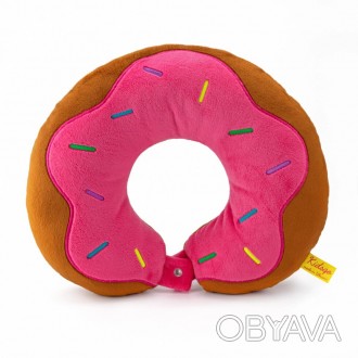 Дорожная подушка для путешествий Пончик под голову от Kidsqo Плюшевая подушка дл. . фото 1
