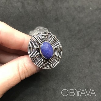Предлагаем Вам купить кольцо с камнем индийский сапфировый кварц (цвет сапфир). . . фото 1