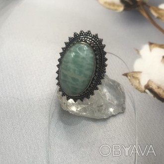Предлагаем Вам купить красивое кольцо с природным камнем амазонит в серебре.
Кол. . фото 1