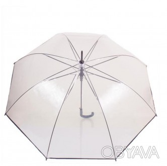 Зонт Прозрачный зонт трость Lantana, 8спиц, купол 114.